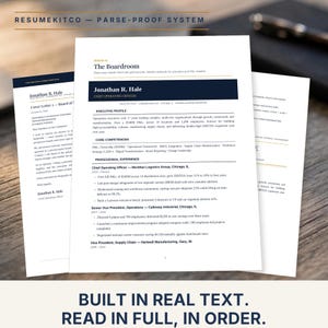 Executive ATS Resume Template + Cover Letter + References | Editable Word & Google Docs