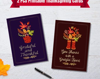 2 PCS Printable thanksgiving cards