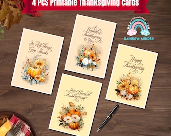 4 Stück Thanksgiving-Karten