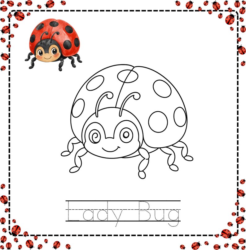 Insect Coloring Pages for Kids, Printable Bug Coloring Book, Preschool ...