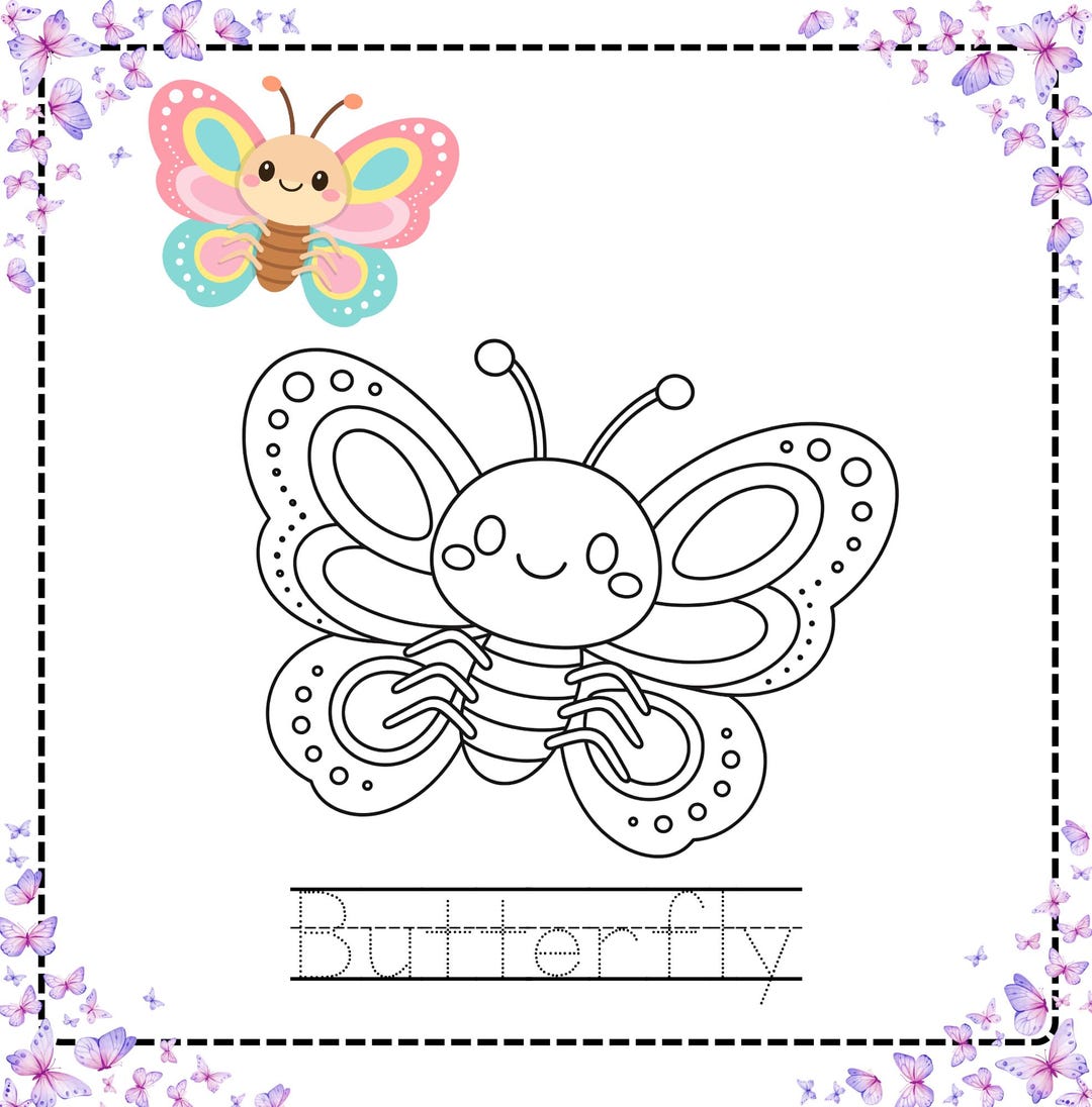 Insect Coloring Pages for Kids, Printable Bug Coloring Book, Preschool ...
