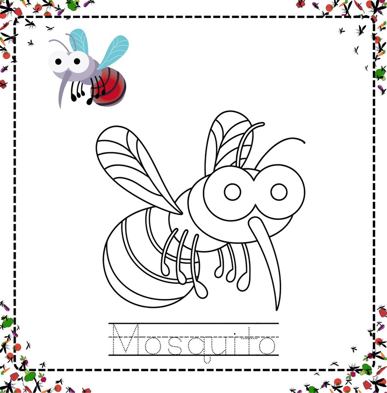 Insect Coloring Pages for Kids, Printable Bug Coloring Book, Preschool ...