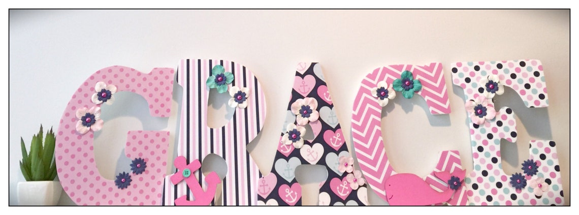 Nautical Nursery. Girl. Splish Splash. Baby Letters. Wood - Etsy