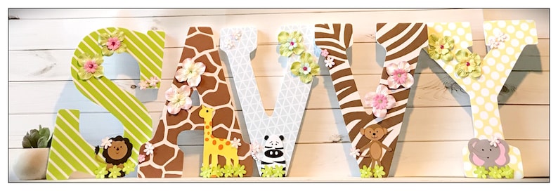 Wood Nursery Letters. Safari Letters. Wildlife. Animals. Boy. - Etsy