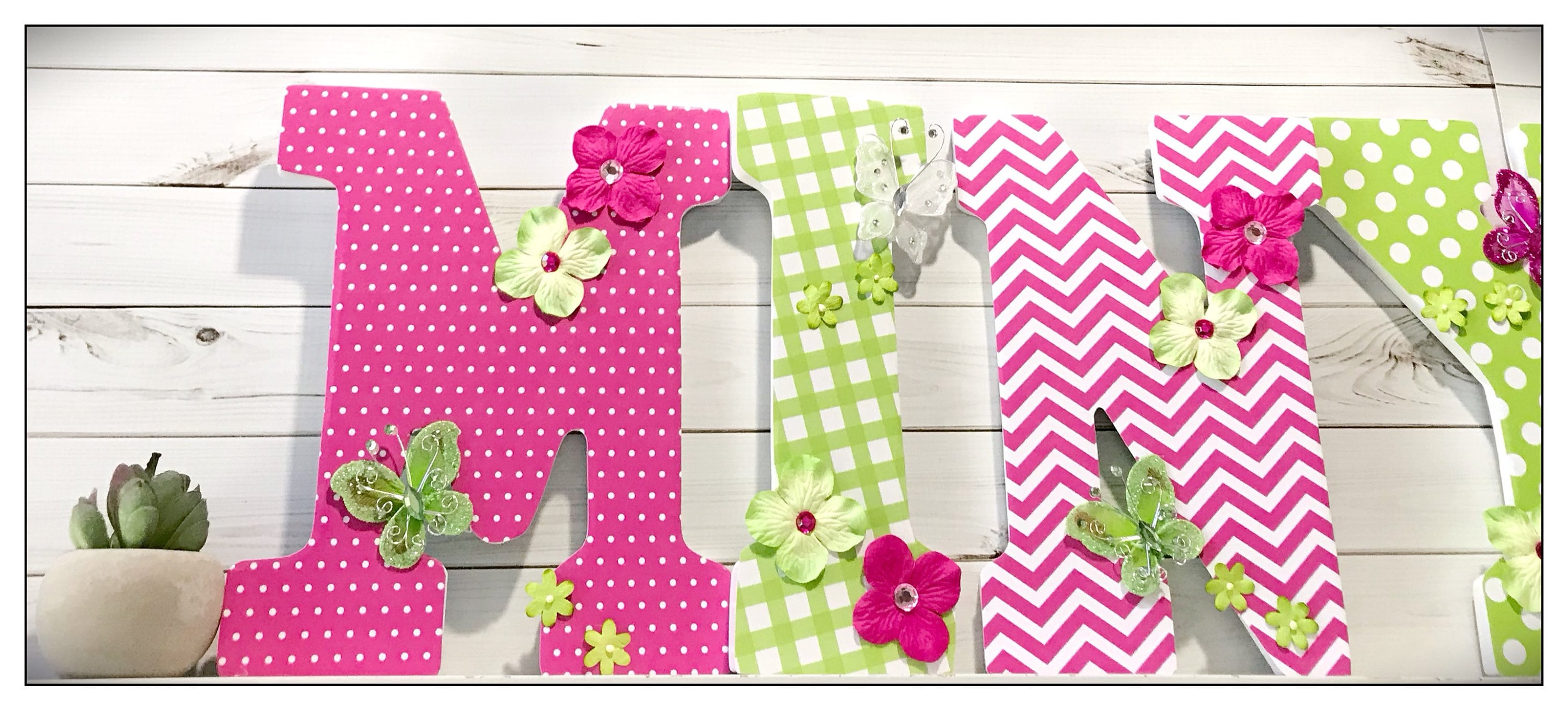 Butterfly Nursery. Raspberry Swirl. Pink and Green. Wood Etsy