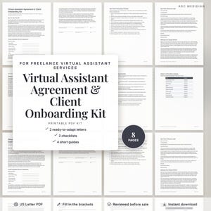 Vertrag für virtuelle Assistenten | Kunden-Onboarding-Kit | Vorlage für einen Dienstleistungsvertrag