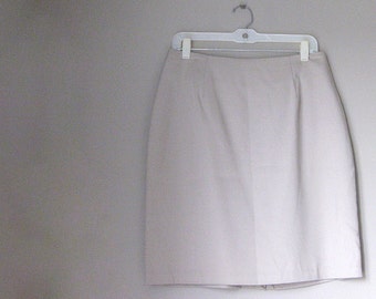 Size 14 Taupe Womens Lined Skirt with Back Slit