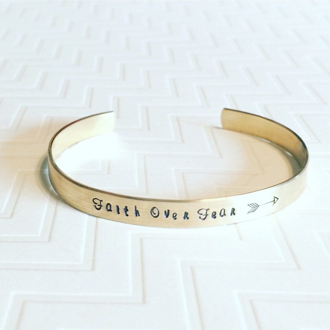 Faith Over Fear Bracelet Hand Stamped Bracelet Etsy