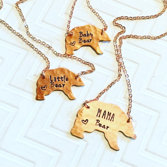 mama bear baby bear necklace