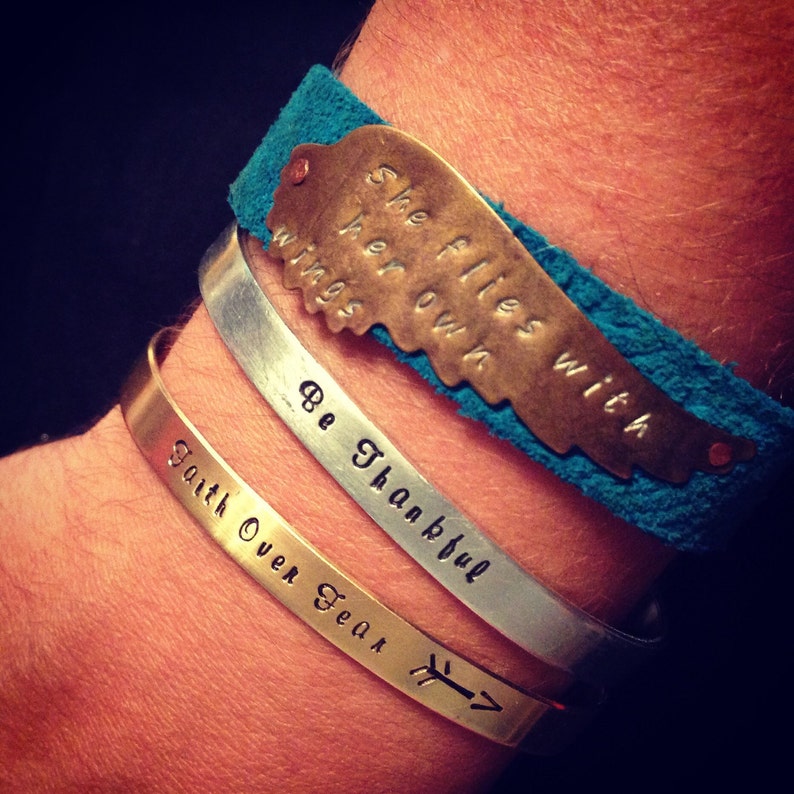 Faith Over Fear Bracelet Hand Stamped Bracelet Etsy