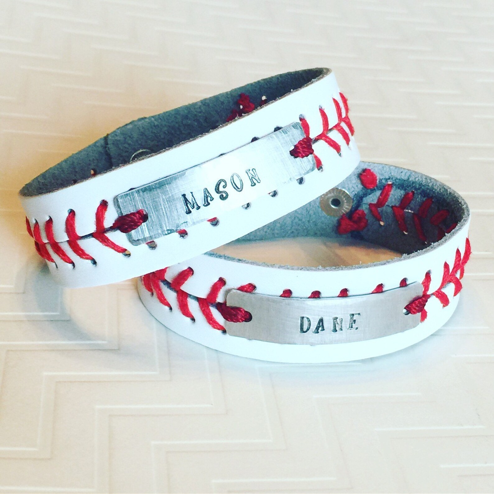 Baseball Bracelet Hand Stamped Bracelet Personalized Etsy