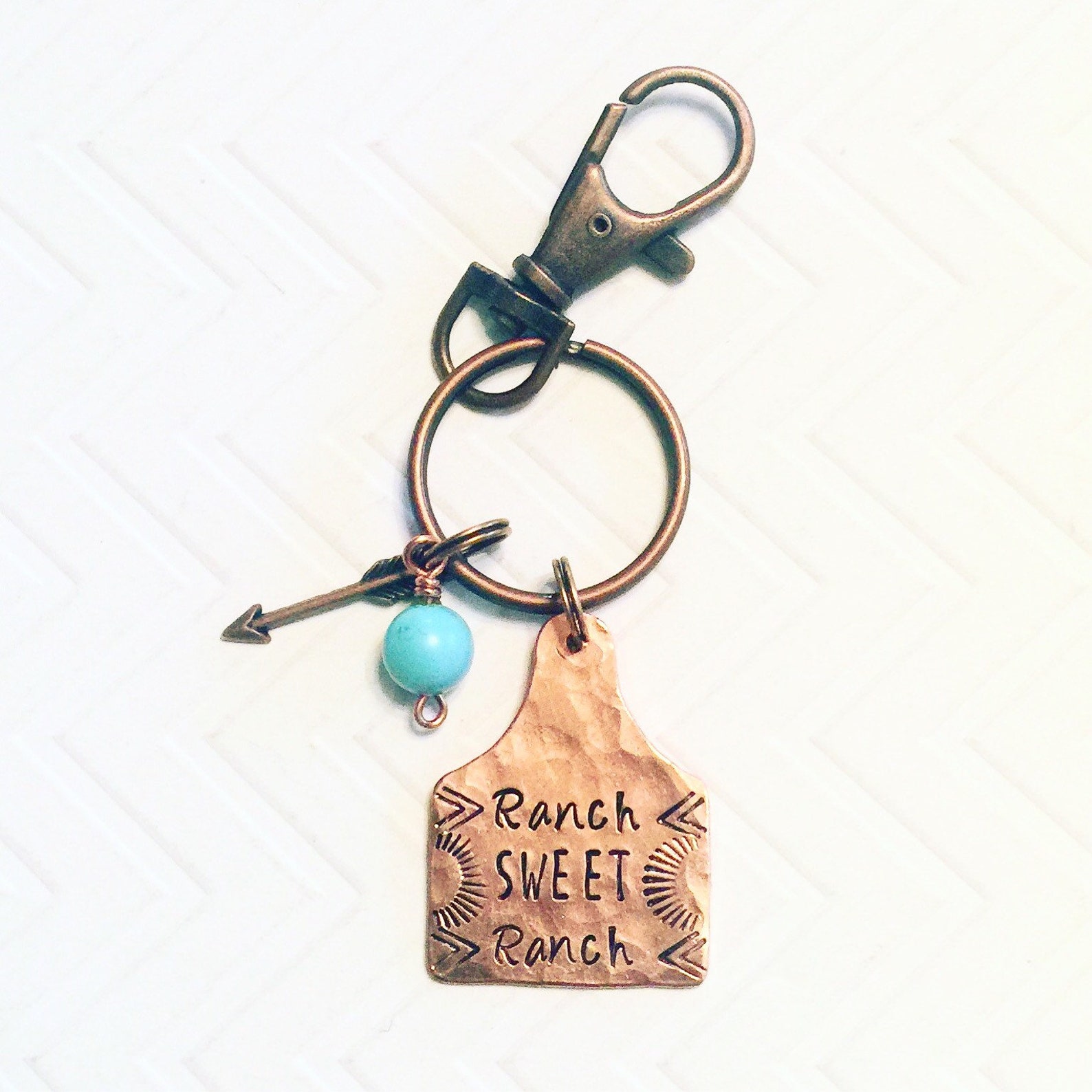 Ranch Sweet Ranch Keychain Cow Tag Keychain Gift for Her Etsy
