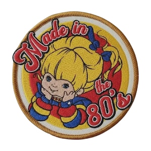Made in the 80s Embroidered Patch – Retro 1980s Cartoon Round Patch
