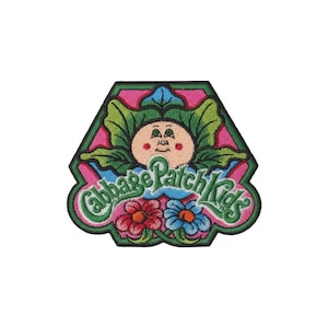 Broderad tyglapp för barn med kållapp | Vintage docka, retro blommor