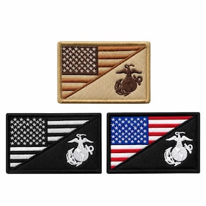 Embroidered Marine Corps Flag Patch | USMC Emblem, Patriotic Jacket Accessory