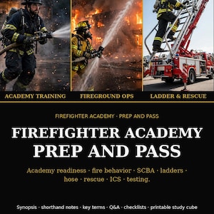 Firefighter Academy Prep Guide | Fire Service Exam Study (PDF Instant ...