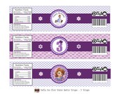 Sofia the first bottle labels