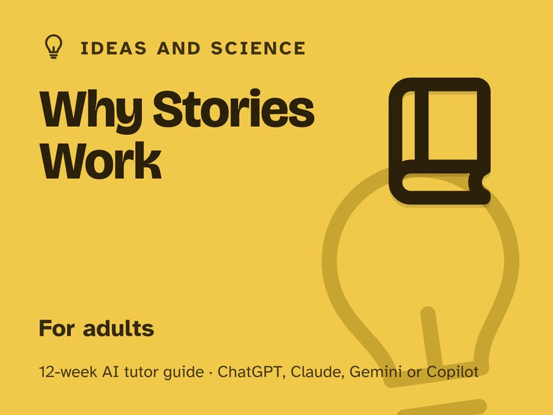 Storytelling for Beginners, 12-Week AI Tutor Guide, Story Structure, Tension and Character, Pitches and Toasts, PDF Bild 1