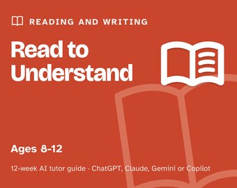 Homeschool Reading Comprehension Curriculum, 12-Week AI Tutor Guide for Kids Ages 8-12, Critical Thinking Reading Lessons, PDF