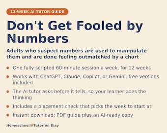 Statistics for Beginners, 12-Week AI Tutor Guide, Data Literacy, Risk, Studies and Misleading Charts, No Math, PDF