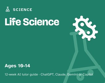 Homeschool Biology for Kids, 12-Week AI Tutor Science Curriculum Ages 10-14, Cells, Body Systems, Plants, Ecosystems, PDF