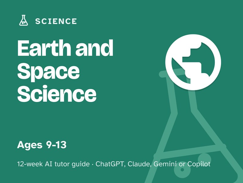 Homeschool Earth Science Curriculum, 12-Week AI Tutor Guide, Weather, Seasons, Planets and Stars, Ages 9 to 13, PDF image 1