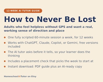 Learn Navigation Without GPS, 12-Week AI Tutor Guide, Map Reading, Sun and Stars as a Compass, Sense of Direction, PDF