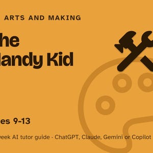 Woodworking for Kids, 12-Week AI Tutor Guide, Hand Tools, Building and Fixing Skills, Shop Class, Ages 9 to 13, PDF imagen 1