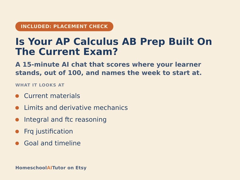 AP Calculus AB Prep Study Plan, 12-Week AI Tutor Guide, Limits, Derivatives and Integrals, Homeschool High School imagen 5