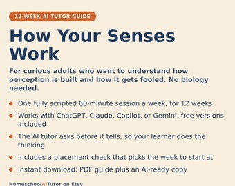 How Your Senses Work, 12-Week AI Tutor Course for Curious Adults, Perception, Optical Illusions, Taste and Hearing, PDF
