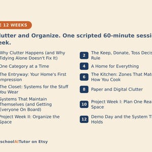 Declutter and Organize Your Home, 12-Week AI Tutor Course, Decluttering Plan, Kitchen, Closet and Paper Systems, PDF image 3