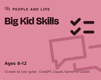 Life Skills for Kids, 12-Week AI Tutor Guide, Chores, Routines and Independence, Laundry and Tidy Room, Ages 8 to 12, PDF