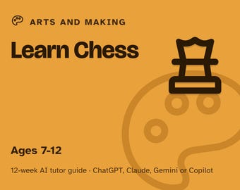 Chess for Kids, 12-Week AI Tutor Guide, Learn Chess for Beginners, Ages 7 to 12, Tactics and Checkmates, Homeschool, PDF