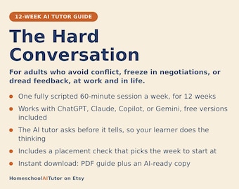 Difficult Conversations Course, 12-Week AI Tutor Guide, Negotiation, Feedback, Boundaries and Conflict Resolution, PDF