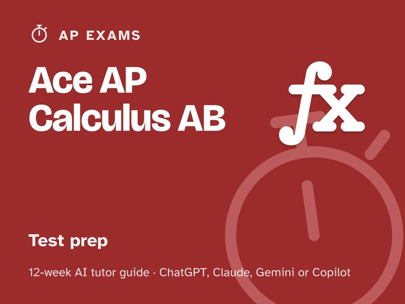 AP Calculus AB Prep Study Plan, 12-Week AI Tutor Guide, Limits, Derivatives and Integrals, Homeschool High School imagen 1