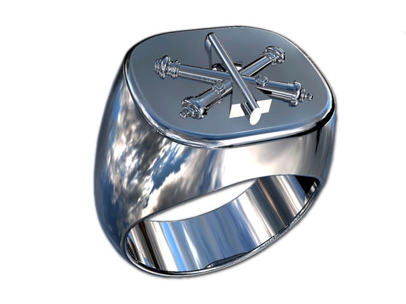 Anillo con insignia de artilleria de defensa aerea para hombre Etsy Espana