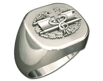 Mens Combat Medical Badge Ring