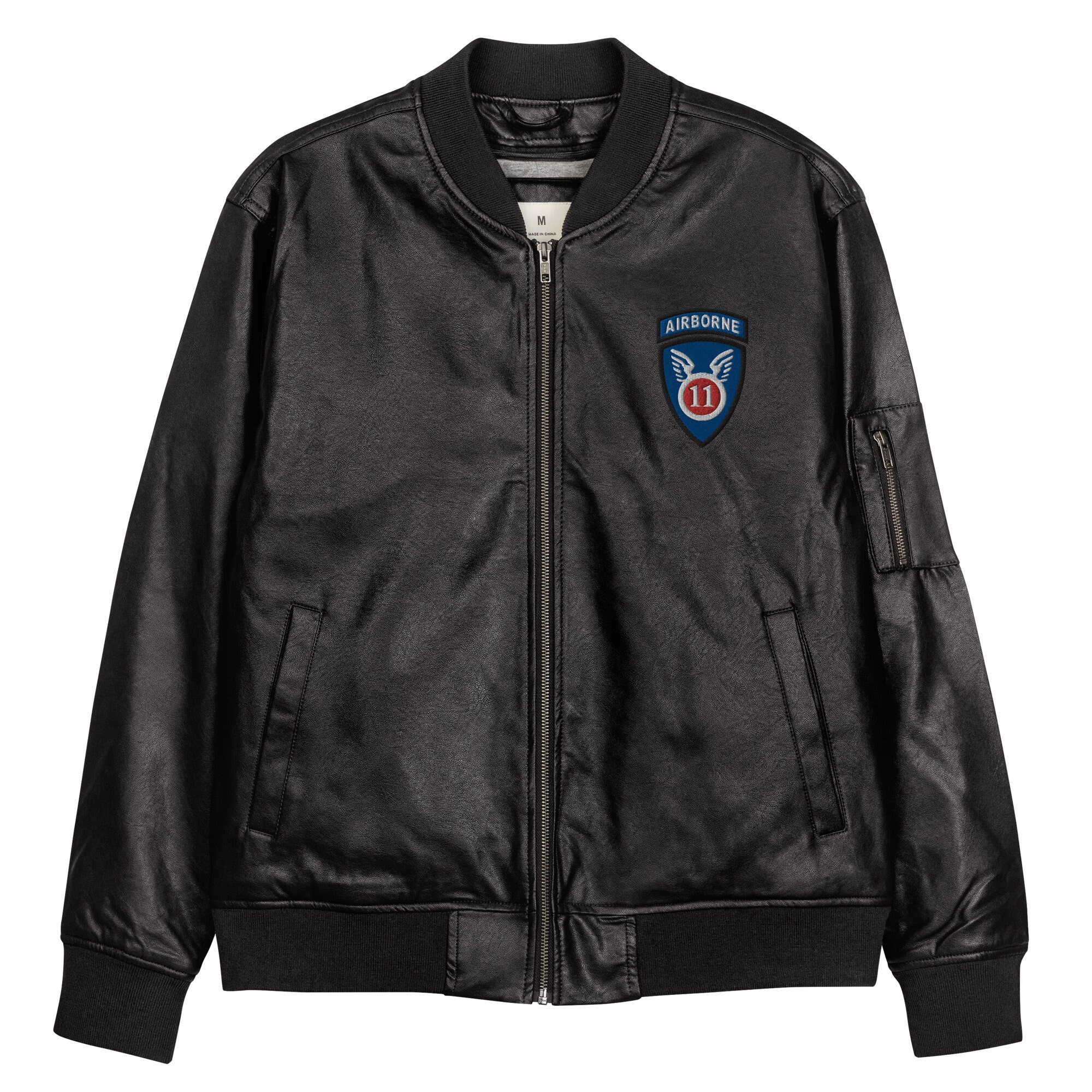 11th Airborne Division Embroidered Leather Bomber Jacket Etsy