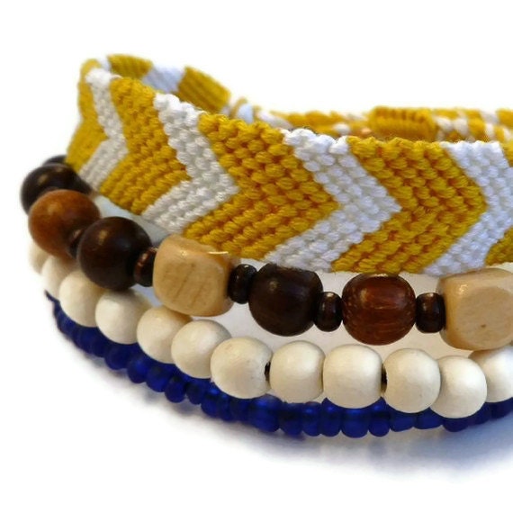 Items similar to Friendship Bracelets, Stacking Bracelets, Beaded