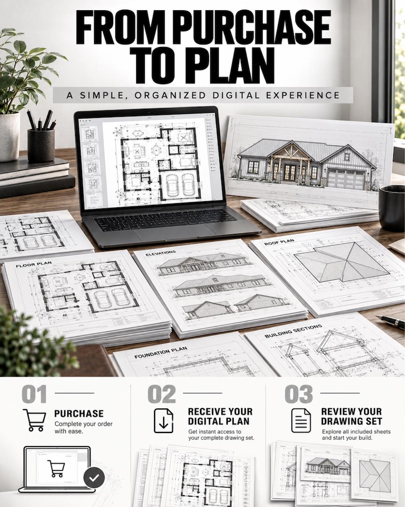 3 Bedroom House Plan, 2 Bath 2 Car Garage, 1584 Sq Ft Floor Plan ...