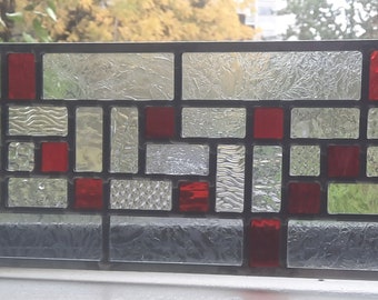 Stained Glass Red Clear Modern Art Panel