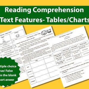 読解力：文章の特徴 - 表/図表（7ページ）1年生～3年生