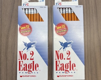 Vintage 90s Sanford No. 2 Eagle Pencils Made in USA Package 20 LOT OF 2