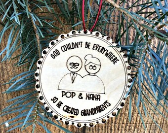 Personalized New Grandparent Christmas Ornament | New Grandma Gift | New Grandpa Ornament | Grandparents Ornament