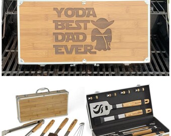 Personalized Father's Day Gift | Unique Father's Day Grilling Gift | BBQ Grill Set | BBQ Set | Personalized Grill Tools | Handwriting Gift