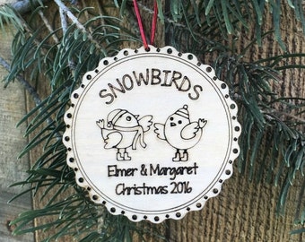 Personalized Family Christmas Ornaments | Gift for Grandma | Grandfather Gift | Custom Grandparent Ornament | Engraved Travel Ornament