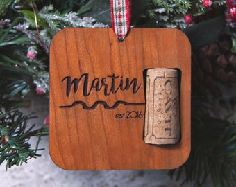 Wine Cork Ornament | Wine Ornament | Wine Cork Keeper | Cork Ornament | Wine Bottle Ornament | Custom Wine Gift | Wine Lover Gift