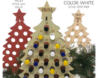 Wooden Christmas Tree, Alcohol Advent Calendar, Mini Liquor Bottle Advent Calendar, Liquor Advent Calendar, Adult Advent Calendar