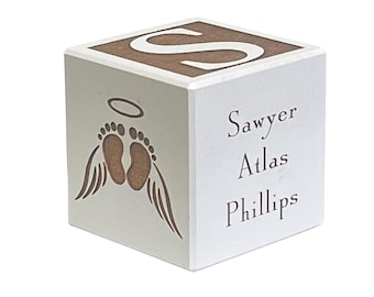 Personalized Infant Memorial Block: Engraved Hard Maple Baby Loss Gift