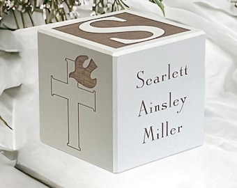 Personalized Baptism Gift  Gift for Baptism  Gift for Godson  Gift for Goddaughter Godparent Gift Christening Gift Personalized Baby Block